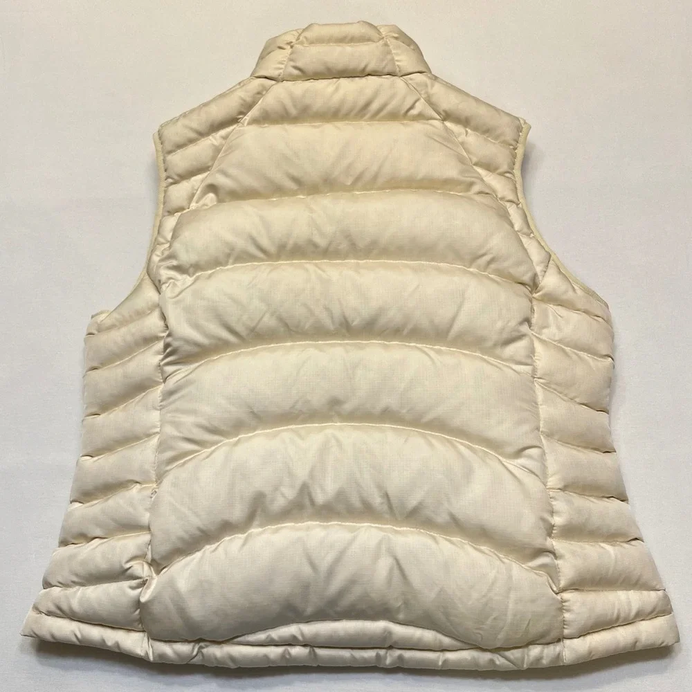 Patagonia Cream Aqua Outdoors Hiking Gorpcore Goose Down Puffer Vest Size L